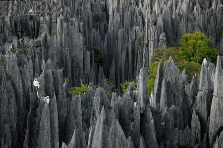 شهری در غرب ماداگاسکار با برج‌های سنگ آهکی سربه فلک کشیده