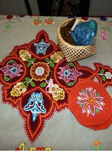 Knitting on fabric