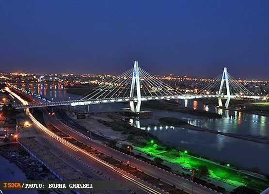 بزرگ‌ترین پل کابلی شهری خاورمیانه در اهواز- پل غدیر- پل هشتم