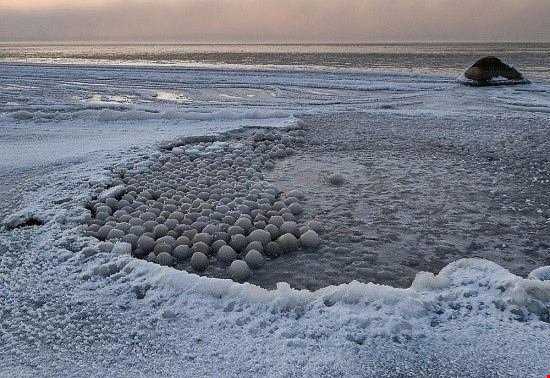 توپ‌های یخی دریاچه میشیگان
