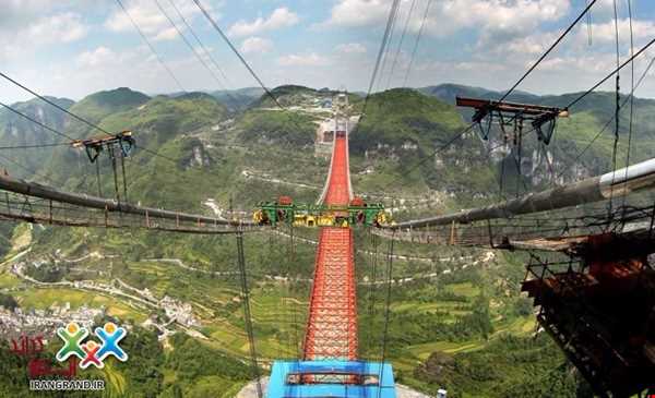 بزرگ‌ترین پل معلق جهان در چین